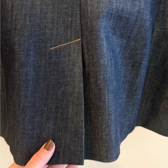 Zara Dark Denim Structured Blazer with Gold Buttons - Picture 6 of 7